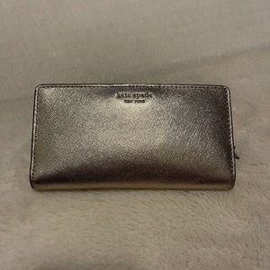 Kate Spade Metallic Gold Slim Bi-fold Wallet